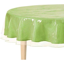 BNYD Clear Plastic Tablecloth Protector, Table Cloth Vinyl (70" Round)