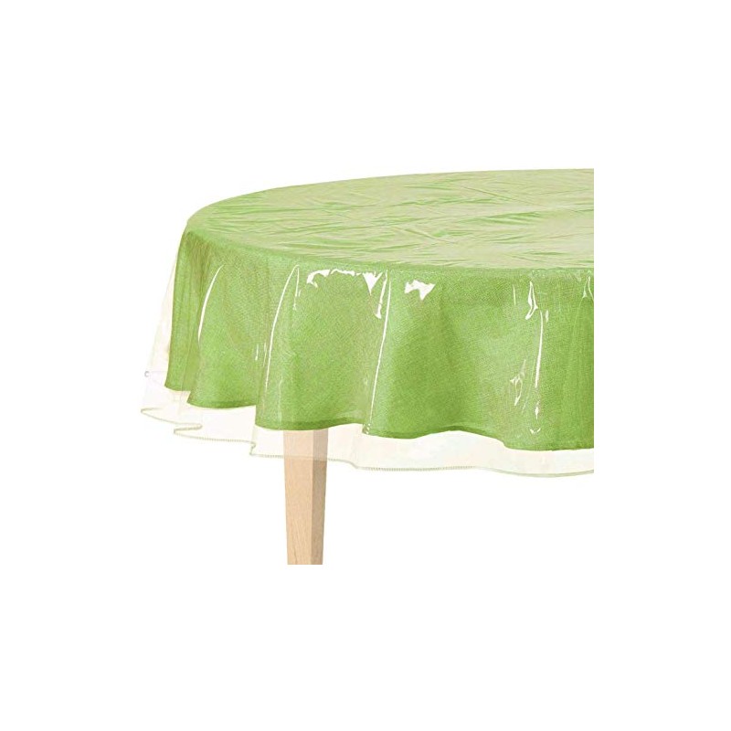 BNYD Clear Plastic Tablecloth Protector, Table Cloth Vinyl (70" Round)