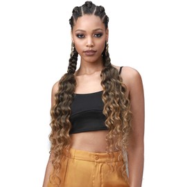 MULTI PACK DEALS! Bobbi Boss Synthetic Hair Braids Pre-Feathered 3X King Tips Ocean Wave 28" (1-PACK, T1B/BUG)