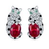 ER1-4-0002(RED) 925 Created Ruby Earrings