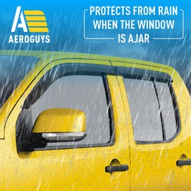 Extra Durable Window Deflectors Tape-On Window Visors Rain Guards Fit for Nissan Frontier 2005-2021 Crew Cab, Sun Visors, Wind Vent for Shades, Exterior Car Accessories - 4pcs. AG0733