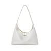 Leather Hobo Bags for Women Small Soft Shoulder Purse White