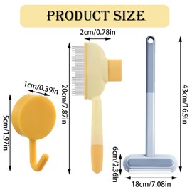 Multifunctional Hair Removal Brush, 4-Piece Pet Hair Removal Tool Set for Sofa Car Furniture, PP Material 43x18cm, Reusable Pet Hair Remover