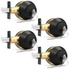 Probrico 4 Pack Double Cylinder Deadbolts Flat Black with Different