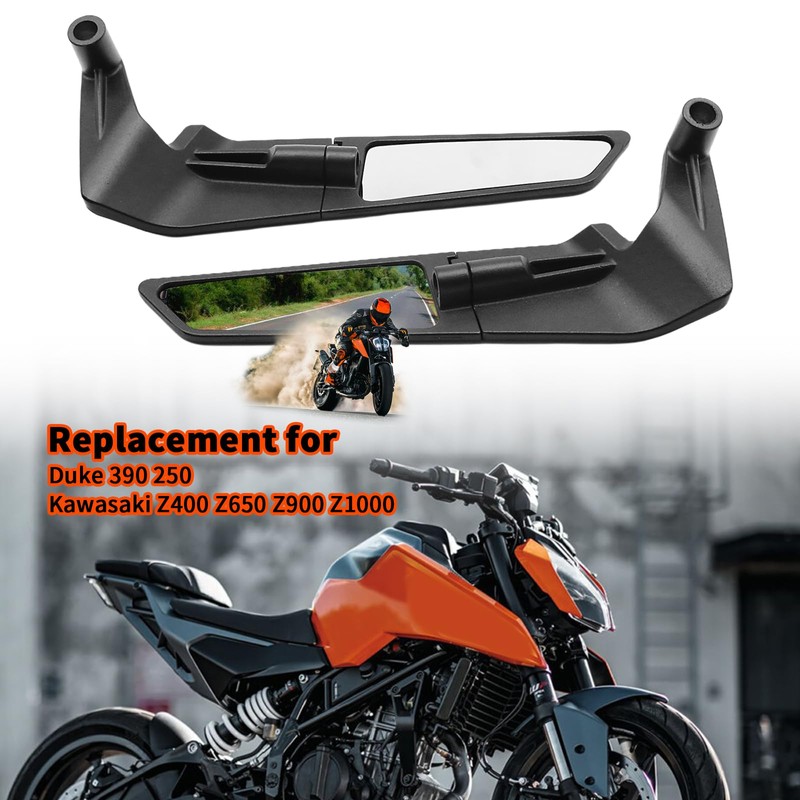 CADUFUELLY Motorcycle Mirrors Universal Adjustable 10MM 8MM, Motorcycle Wind Wing