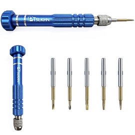 5-in-1 Multifunctional Small Screwdriver, PTSLKHN S2 Steel Magnetic Screwdriver Kit for Eyeglass, Sunglasses, Electronics, Cellphone, Jewelry and More