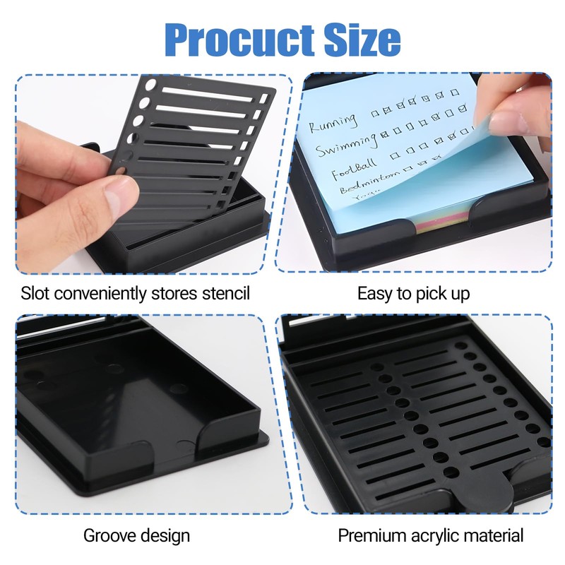 Sticky Note Stencil and Holder, Stick List Organizer, Post It