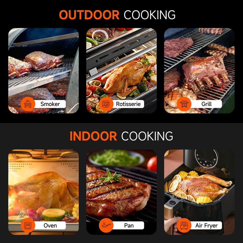 AlfaBot Wireless Meat Thermometer, Bluetooth Meat Thermometer for Turkey Beef