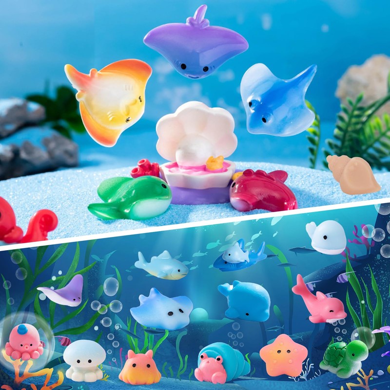 GCNWW 50pc Mini resin animals Set - Realistic Resin Ocean