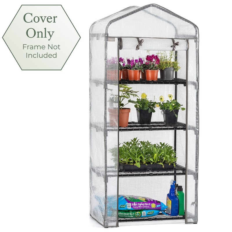 Christow Greenhouse Cover Replacement 4 Tier, Reinforced Mini Growhouse Protector