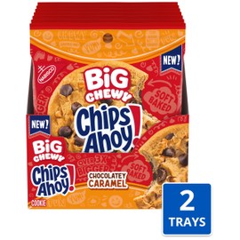 CHIPS AHOY! Big Chewy Chocolate Chip Cookies, Chocolatey Caramel, 14 Snack Packs (1 Cookie Per Pack)