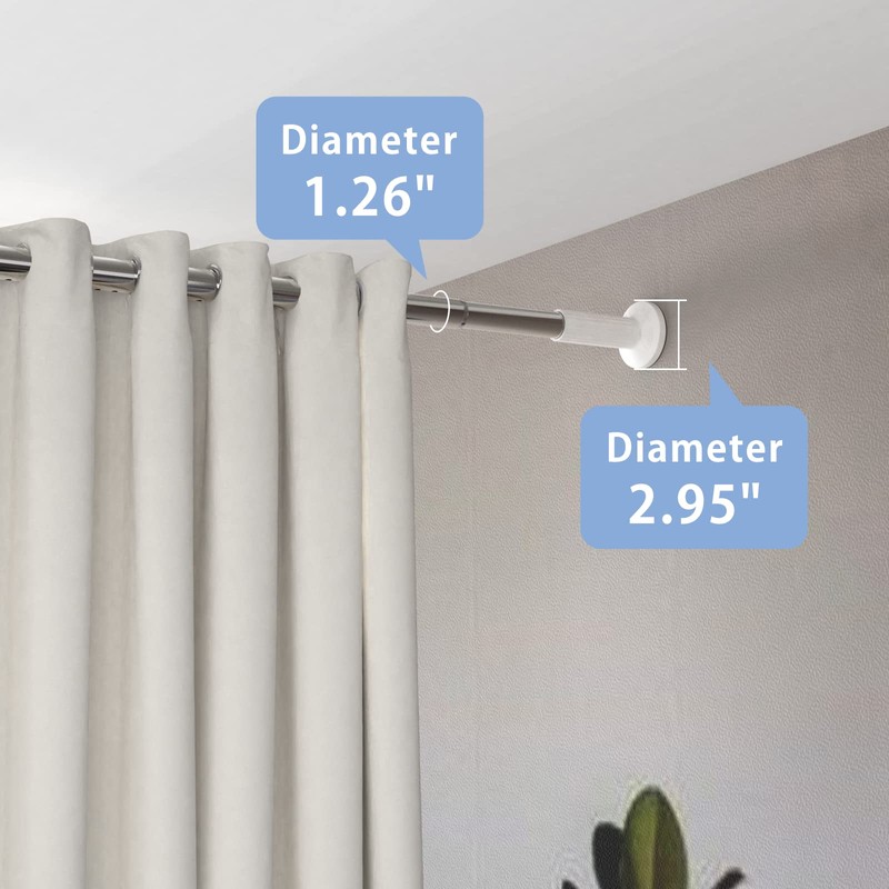 Umimile Tension Curtain Rod, 51-126 inch Adjustable Spring Shower Tension