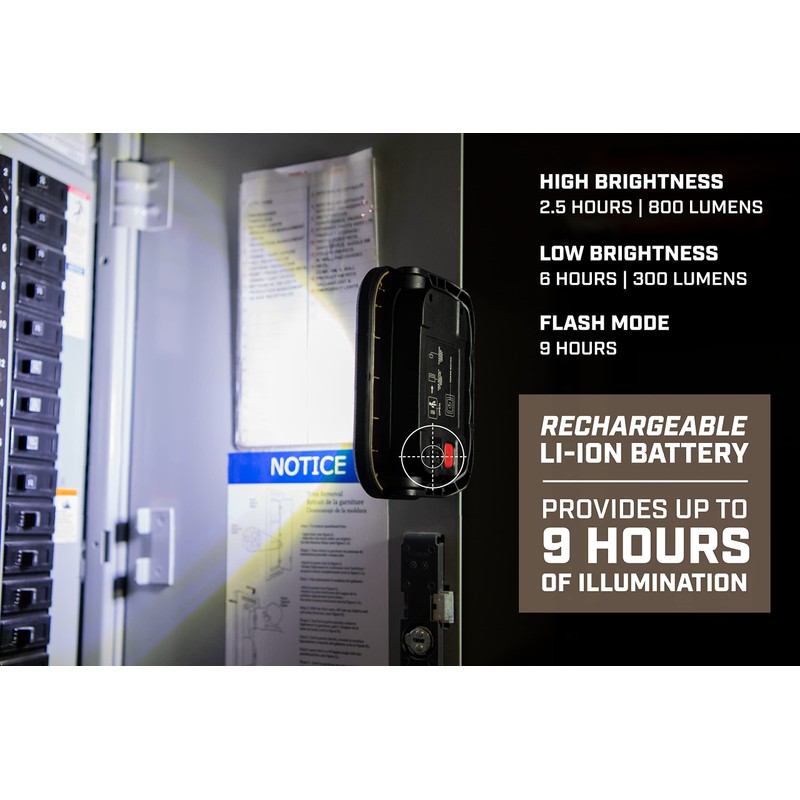 Spec Ops Tools Rechargeable LED Work Light, 800 Lumens, Waterproof,