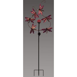 Sunset Vista 93534 Bright Metal Garden Stake Solar Spinner, 81-Inch, Dragonfly