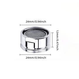 ABCart 6 Pieces Faucet Aerator, Faucet Adapter Kit, with Brass Housing 15/16'' 24mm Male Thread Sink Bubbler, for Kitchen Bathroom, 0.94 X 0.94 X 0.47 inch