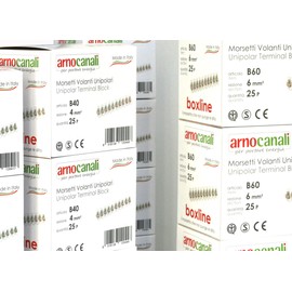 Pack of 100 Single-Pole Cap Clamps 2.5 mm² Made from 10-Pin Struts