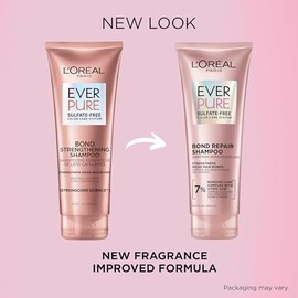 L’Oréal Paris Shampoo con tecnología Bonding Ever Pure Bond Fortalece tu pelo por dentro y por fuera para todo tipo de pelo teñido Sin Sulfatos, 200ml