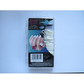 Pink Tease Classic False Nails Set, 100 Nails, sizes 1-10, Includes Glue, Fake Nails, Glue on nails