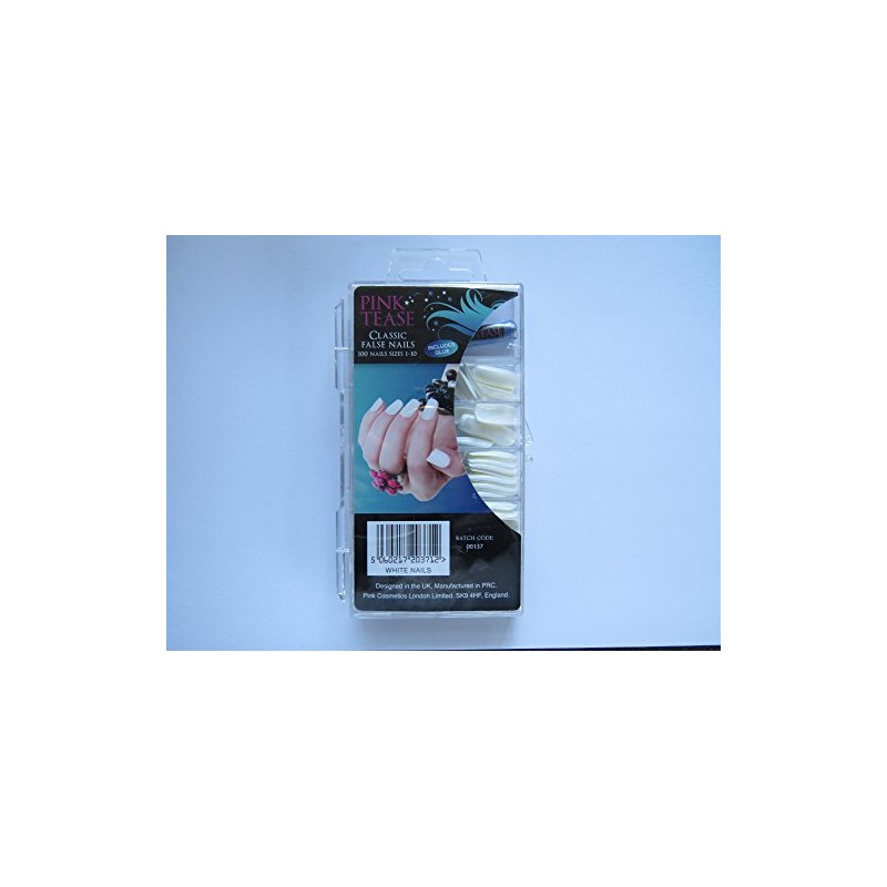Pink Tease Classic False Nails Set, 100 Nails, sizes 1-10,