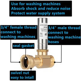 (2 Pack) Lidertik Water Hammer Arrestor Washing Machine 3/4 Absorb Shock and Reduce Noise Laundry Washer Knock Valve Garden Hose Air Inline Sink Dishwasher LI-Y241-11-11-S(2 PACK)