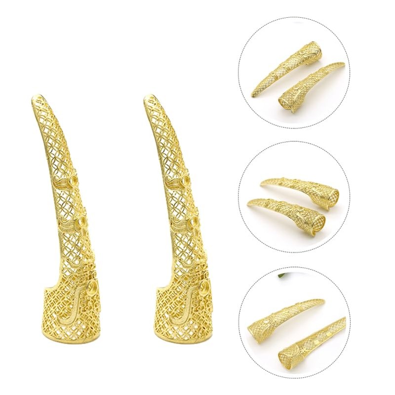 KOMBIUDA 2pcs Nail Set Halloween Cosplay Accessories Nail Ring Tip