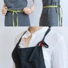 umeluck Apron, Linen, Cafe Style, Adjustable Hip Length, Simple with
