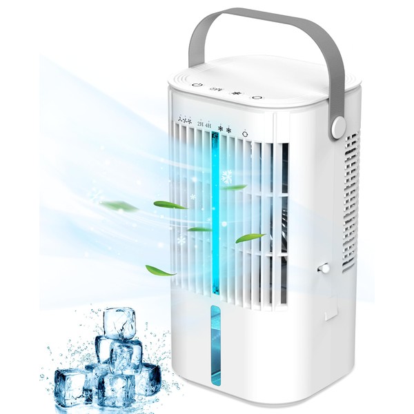 Portable Air Conditioners Fan, Air Cooler Evaporative 180°Auto Rotation, 3