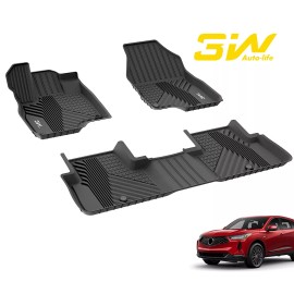 3W Floor Mats for Acura RDX 2019-2024 TPE All Weather Custom Fit Floor Liner