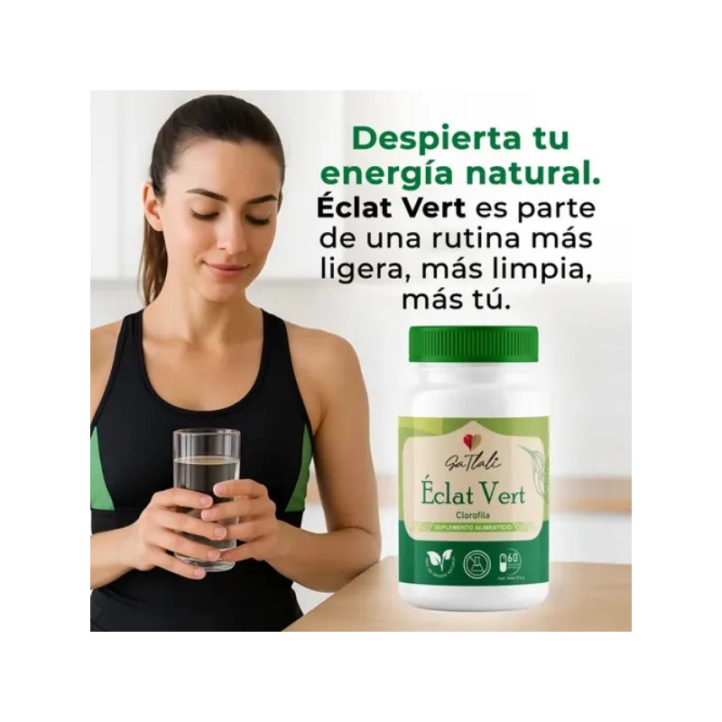 Clorofila clat Vert Ga Tlali 60 Cpsulas Detox Natural, Apoyo
