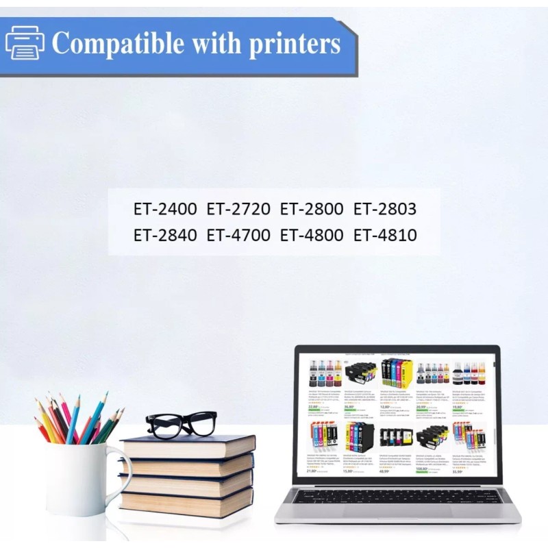 PRINTERWORLD 612 4x Botella Recarga De Tinta COMPATIBLE CON Epson