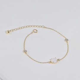 Meissa 925 Sterling Silver Birthstone Bracelet for Women Opal Charm Bracelet October Birthstone Jewelry Birthday Anniversary Christmas Gifts for Her Girls Mom Wife, Silver