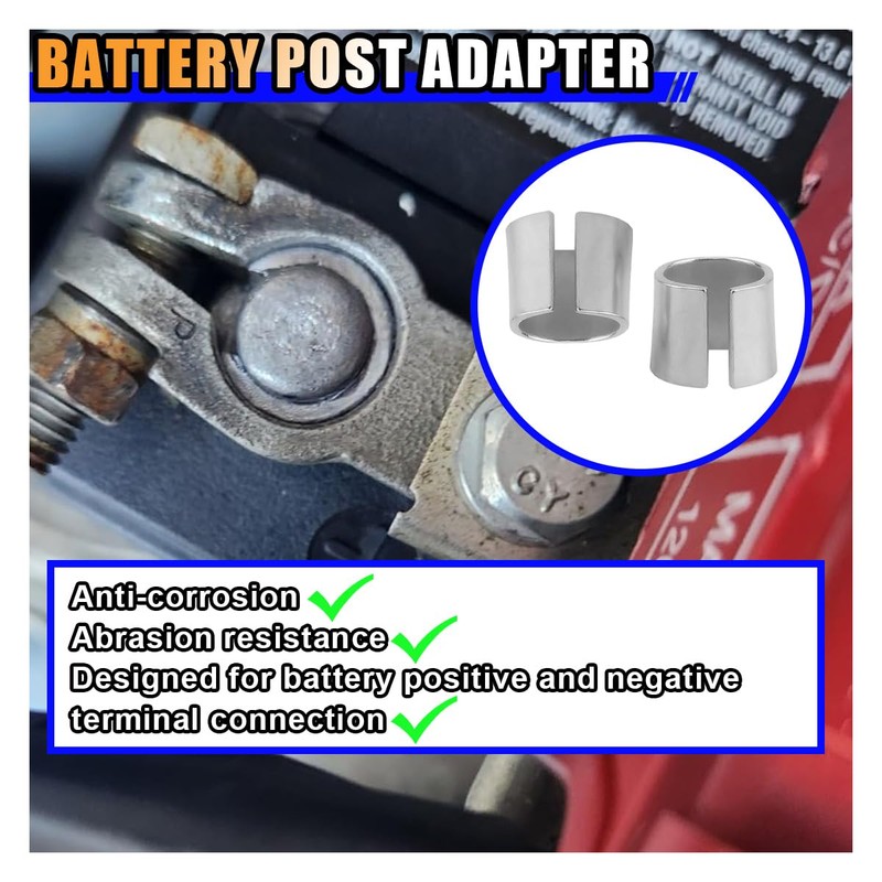 2 Pair Battery Post Shims, Pure Lead Anode Cathode Sleeves,