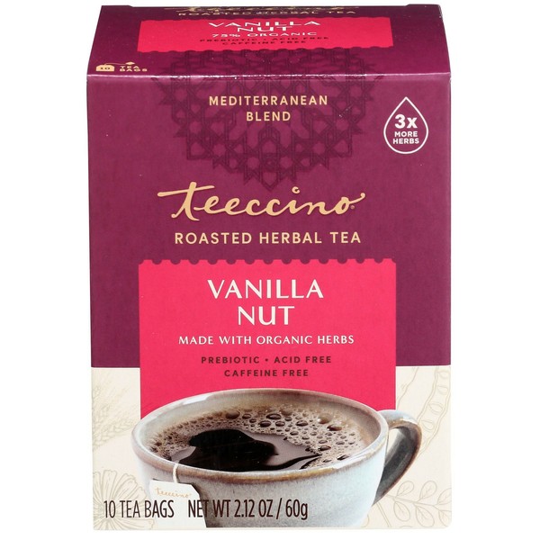 Teeccino Herbal Tea Vanilla Nut 10 Count