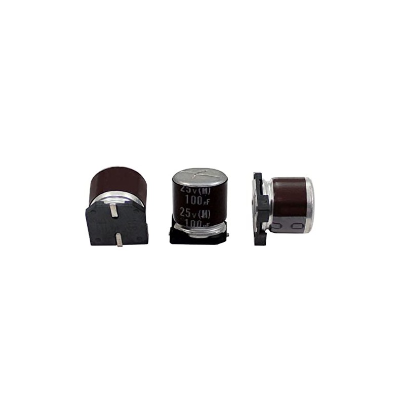 Elko Capacitor 20x Radial 100µF 25V SMD Electrolytic Capacitor up