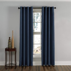 Curtainworks Lenox Grommet Curtain Panel, 50 by 84", Navy,1Q80630GNY