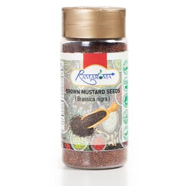 Ramaroma Brown Mustard Seed Whole – Gourmet Indian Spice – Hot & Spicy Flavor – Easy to Store – 4 oz (113g). Medium Dual Sifter Bottle