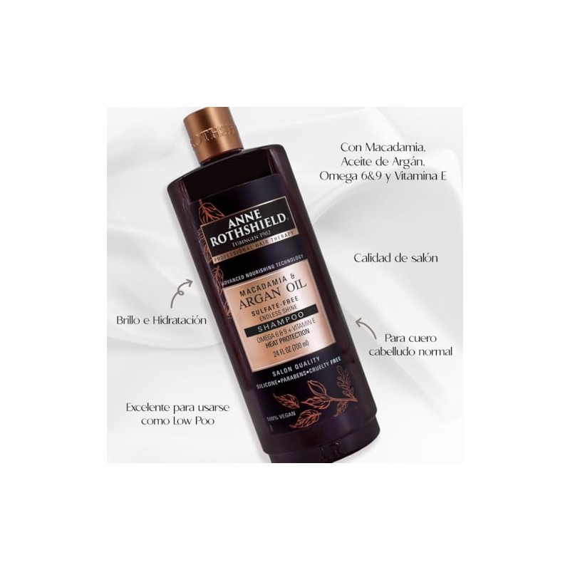 Anne Rothshield Shampoo Macadamia and Argan Oil 700Ml