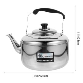 Tea Kettle Stainless Steel Water Kettle Tea Pot for Stove Top Large Capacity Classic Stovetop Kettle with Universal Base Camping Tea Kettle 6 liters
