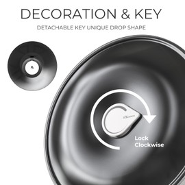 PLUSSEN Wall Mount Toilet Paper Dispenser, Jumbo Roll, Key Lock, ABS Plastic, Black