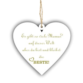 Geschenkschilder Best Mum in the World Map Idea Chain Cord Special Jewellery Outdoor Decoration Garden White Heart Door Sign Window Wall Picture for Hanging Personal Unique (S (13 x 12 cm)