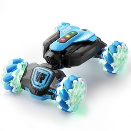Remote Control Car for Boys: - RC Car Toys Rechargeable Transformers RC Drift Truck with Music Light Gesture Sensing Stunt Truck 360° Rotation Hand Controlled Toy Christmas Birthday Gifts for Kids