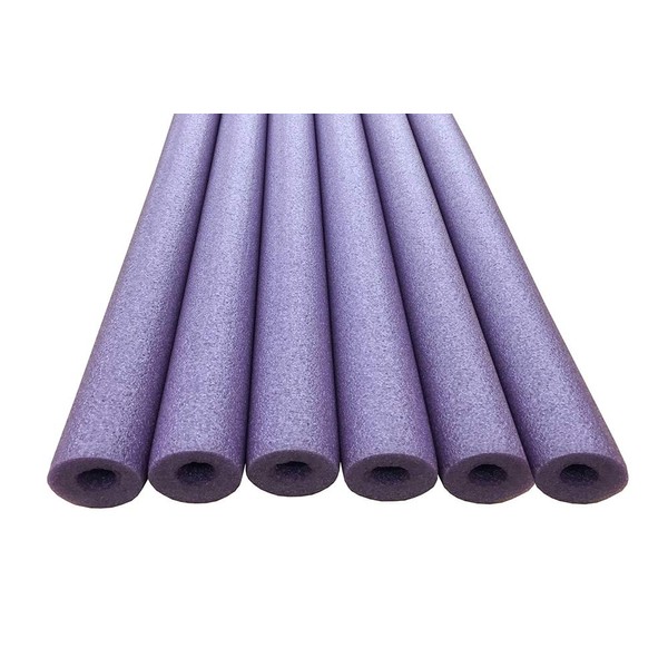Oodles of Noodles Deluxe Foam Pool Swim Noodles - 6 Pack Purple 52 Inch Wholesale Pricing Bulk Pack and Free Connector