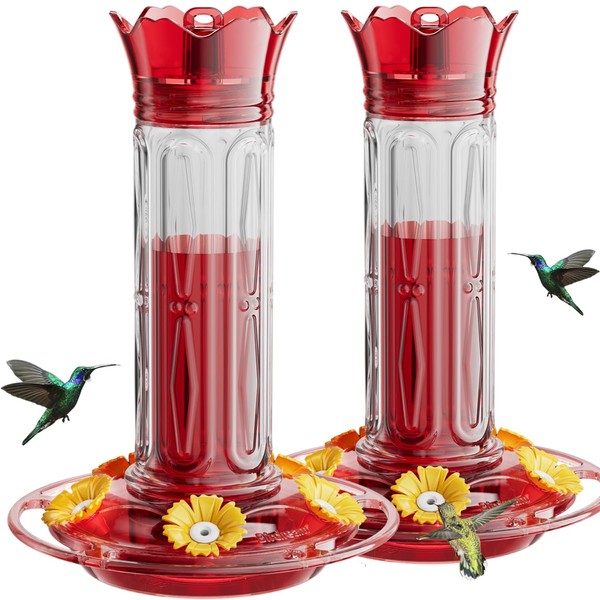 Birdream Hummingbird Feeders for Outdoors Hanging 20 Ounces 10 Feeding