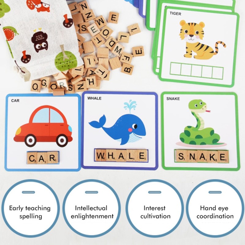 100Pcs Spell Learning Educational Toys Alphabet Colors Recognition Game Matching