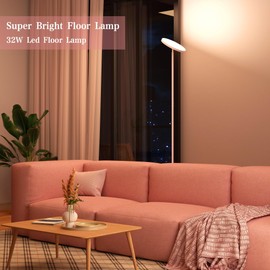 OHLUX Floor Lamp, 36W Super Bright Dimmable LED Lamps for Living Room, Torchiere 4 Color Temperatures with Remote & Touch Control for Living Room, Bed Room, Office (Pink)