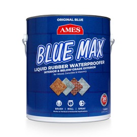 AMES BMX1RG 1 Gallon Blue Max Regular Liquid Rubber Waterproofer, Blue Liquid Rubber Waterproofer Interior and Exterior