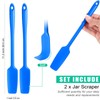Long Handle Silicone Jar Spatula Kitchen Scraper Spatula Non-Stick Rubber