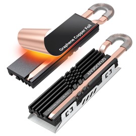 GRAUGEAR HeatPipe Heatsink for M.2 NVMe SSD (2280) PC Computer Memory Expansion with Graphene Copper Thermal Sticker. (for PC)