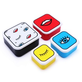 MUSTARD M12044 Wink Assorted Snack Boxes, Pack of 4, Multi-Colour