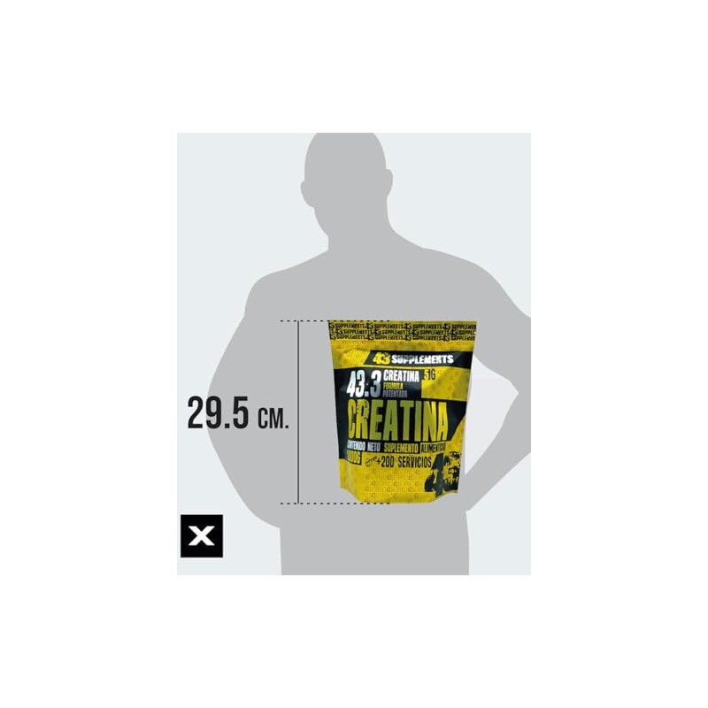 Creatina 1KG 43 Supplements 200 Servicios